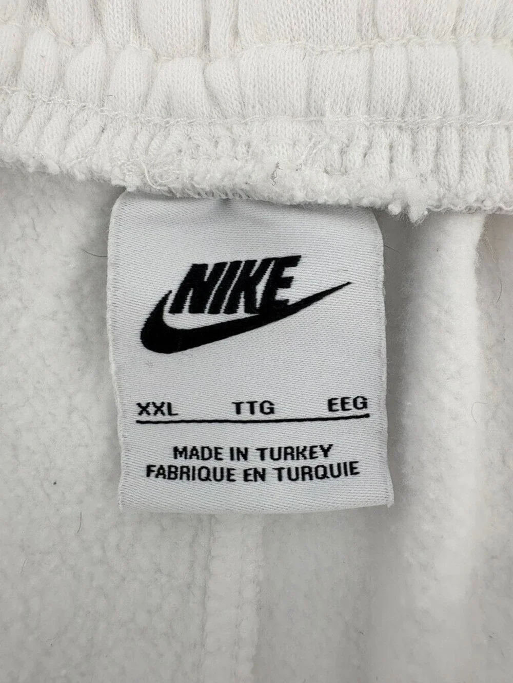 Nike Sportswear Doodleglyph Graphic White Fleece Jogger Sweatpants XXL